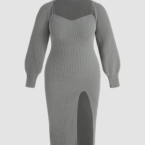 Plus Knit Midi Dress